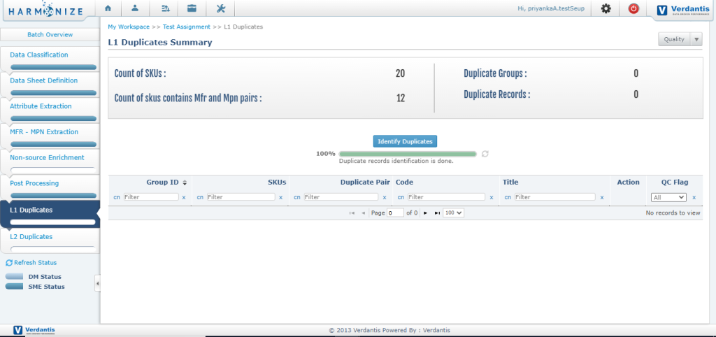 Harmonize Data De-Duplication