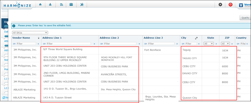 Vendor Data Duplication
