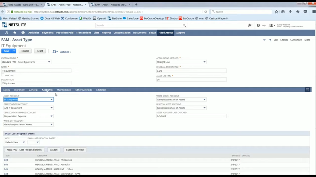 This image reflects how efficiently manage IT asset types in NetSuite Fixed Assets with customizable forms for account mapping, depreciation methods, and asset lifecycles. Streamline asset tracking and compliance with detailed configuration options for IT equipment and financial reporting.